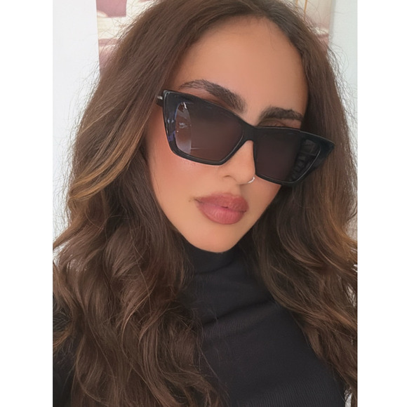 NEW Saint Laurent SL276 Mica Blue Havana Cat Eye Sunglasses - Picture 3 of 8